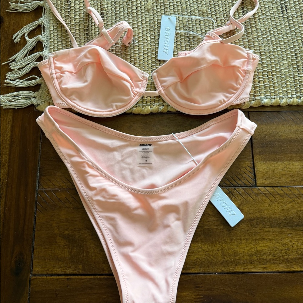 Bright swimwear top large bottom medium